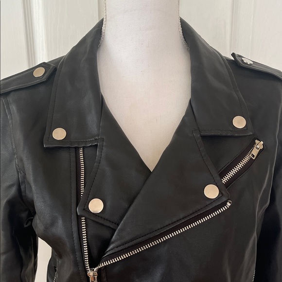 Windsor Faux Leather Moto Motorcycle Jacket - Picture 2 of 7